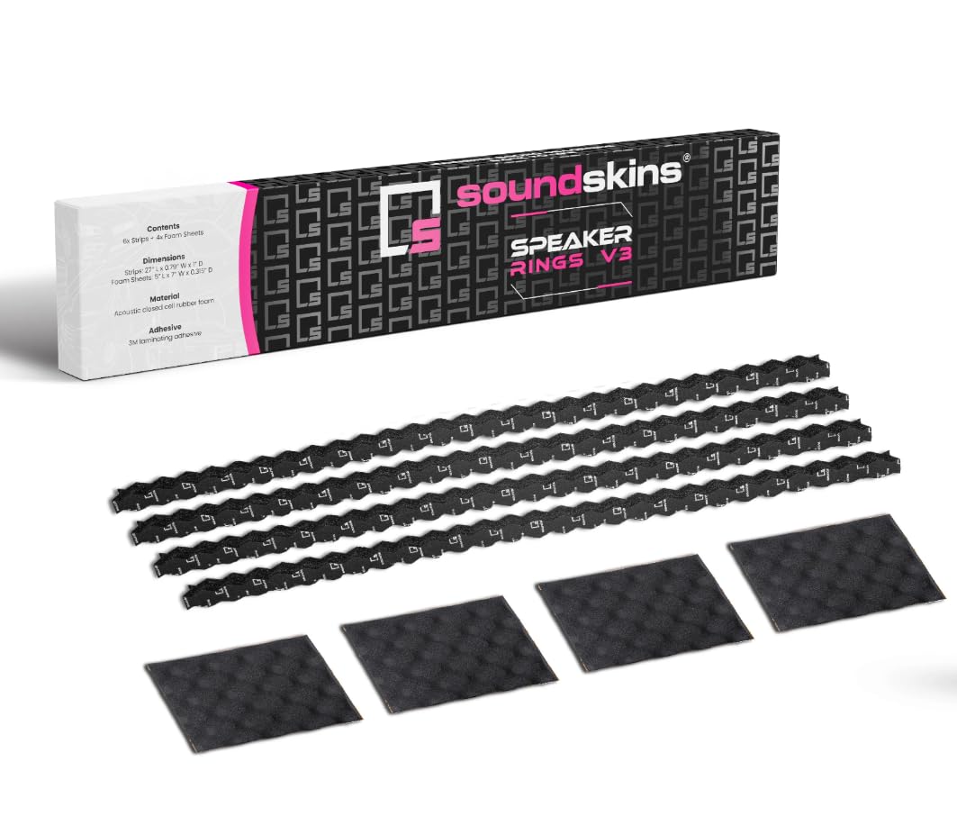 Soundskins SSK-RINGV3 Foam Speaker Ring Kit - (6) 1" High Rebound, Waterproof Acoustic Foam Strips and (4) Wave Reflection Pads
