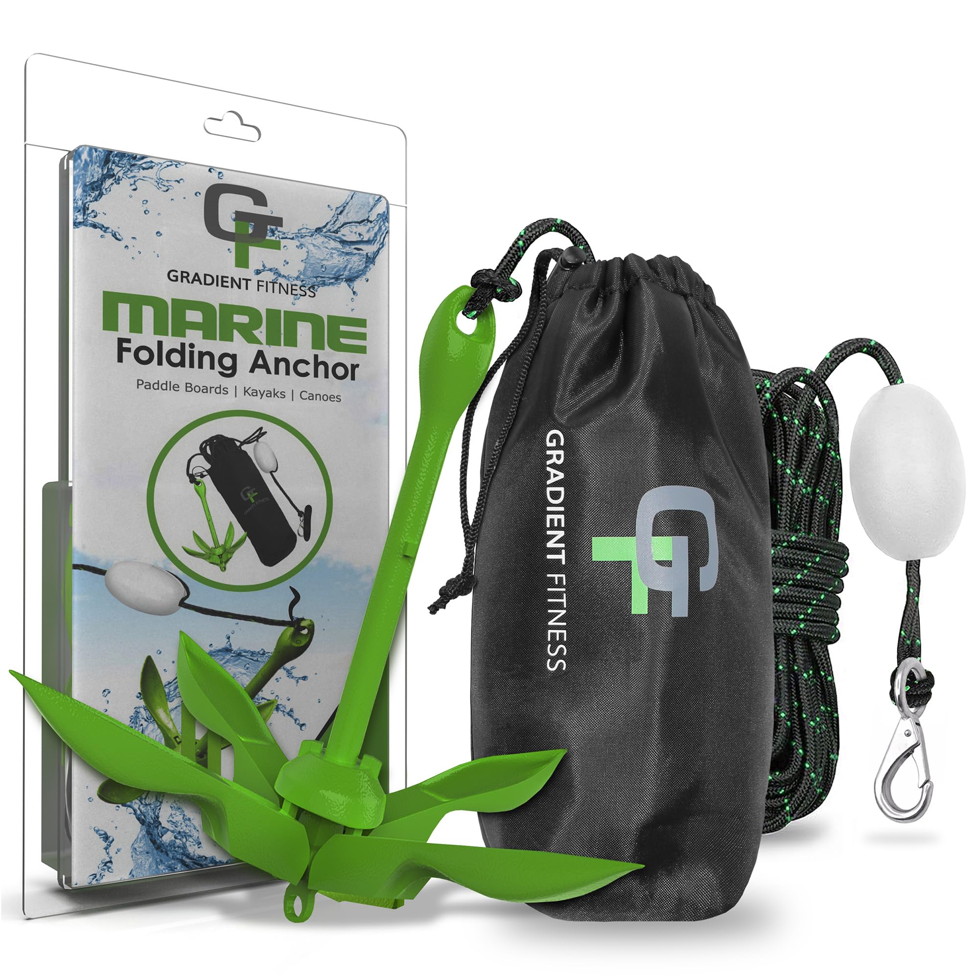 Gradient Fitness Kayak Anchor Kit | Paddle Board Accessories, Small Boat, SUP Jet Ski Accessories and Canoe Anchors, Jetski Accessory, PWC Anchor