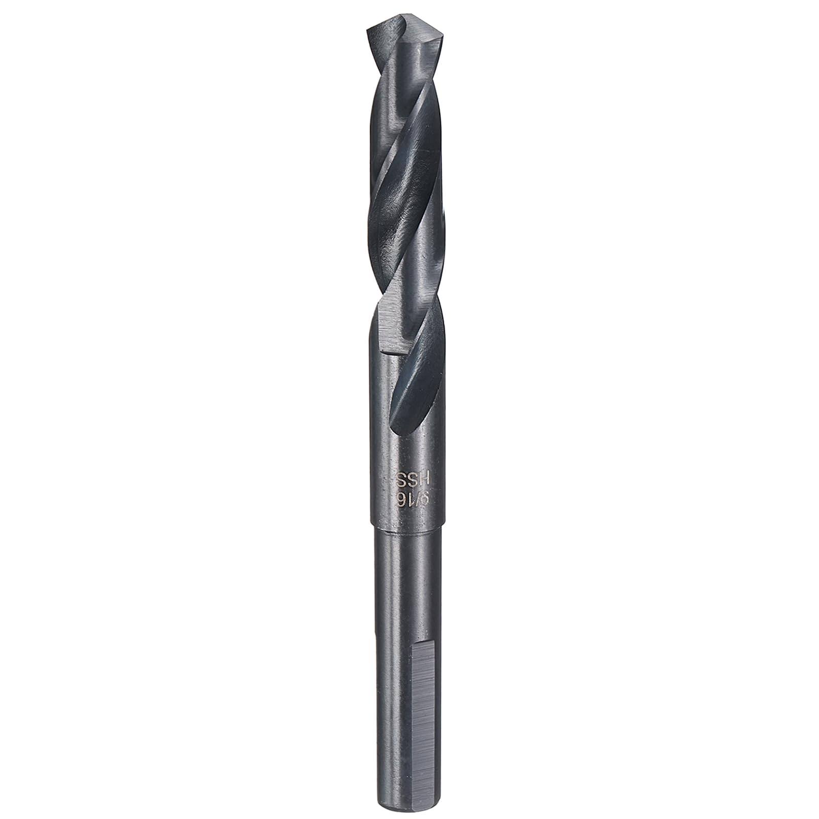 HARFINGTON 9/16" Drill Bit 1/2" Reduced Shank 3-Flat 4241 High Speed Steel Nitriding Black 118° for Soft Materials Wood Plastic Iron Copper Aluminum