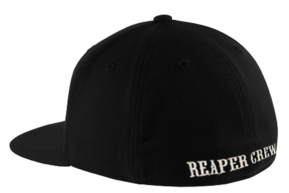 Reaper Crew Fitted Baseball Cap Hat (Adult Small/Medium) Black
