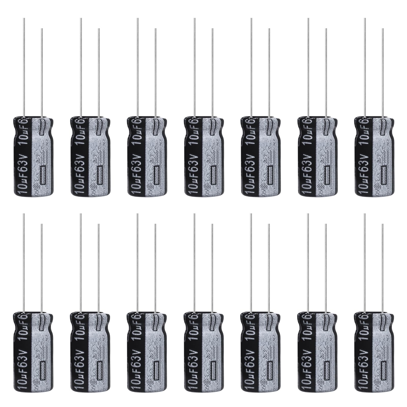 ALLECIN 10uF 63V 5x11mm Electrolytic Capacitor 10 UF MFD 63 Volt 0.2x0.43in Aluminum Capacitors (Pack of 15)