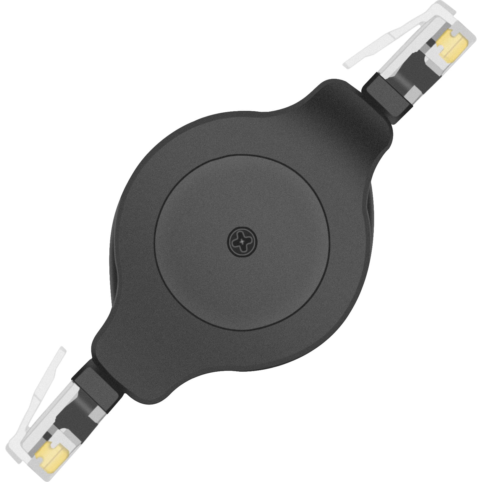 NECABLES Retractable Phone Cord for Landline 4ft Auto Rewind Telephone Handset Cord RJ9 4P4C Male to Male - 4 Feet