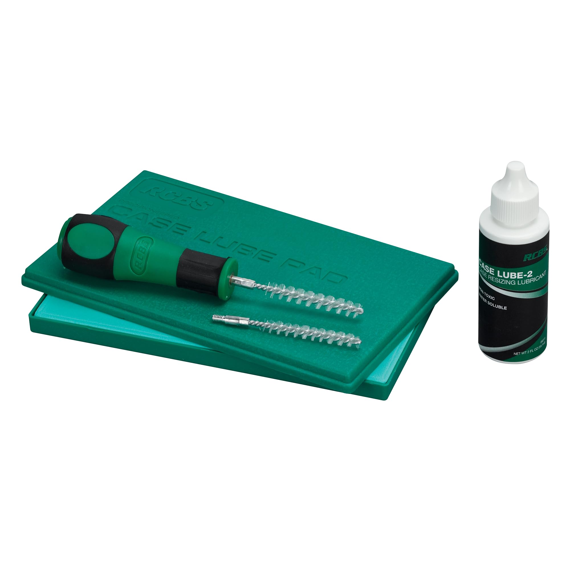 RCBS Case Lube Kit – Case Lube Pad and Neck Brushes – Green