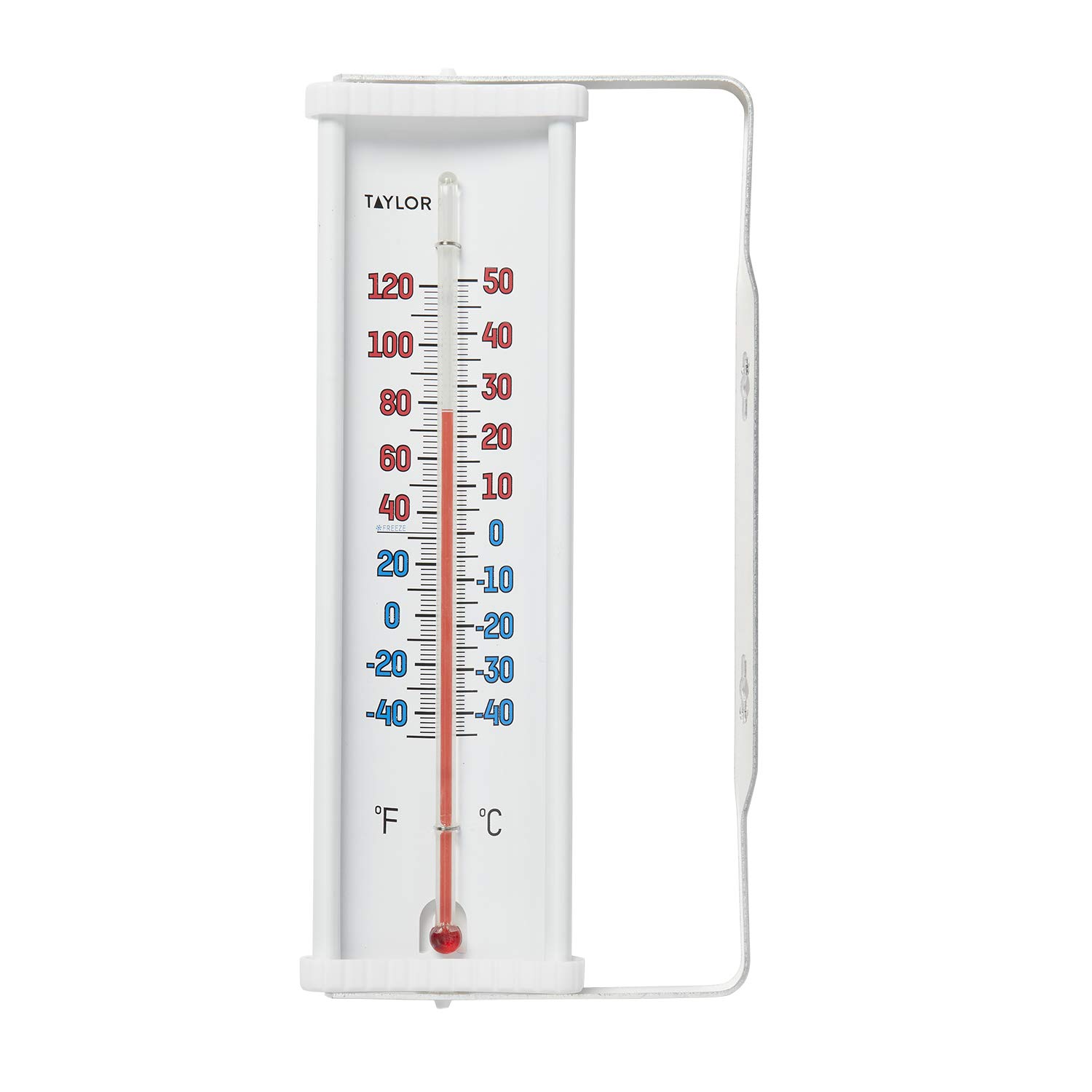 Taylor Mountable Outdoor Window Thermometer, Easy to Read for Backyard, Patio, Garden, and Lawn, White
