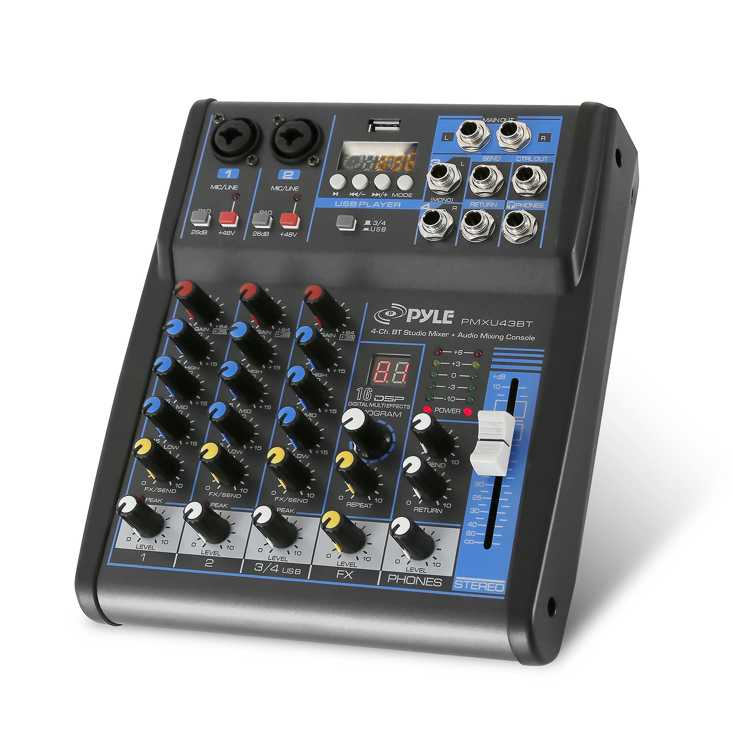 Pyle PMXU43BT 4-Channel Bluetooth Studio Mixer
