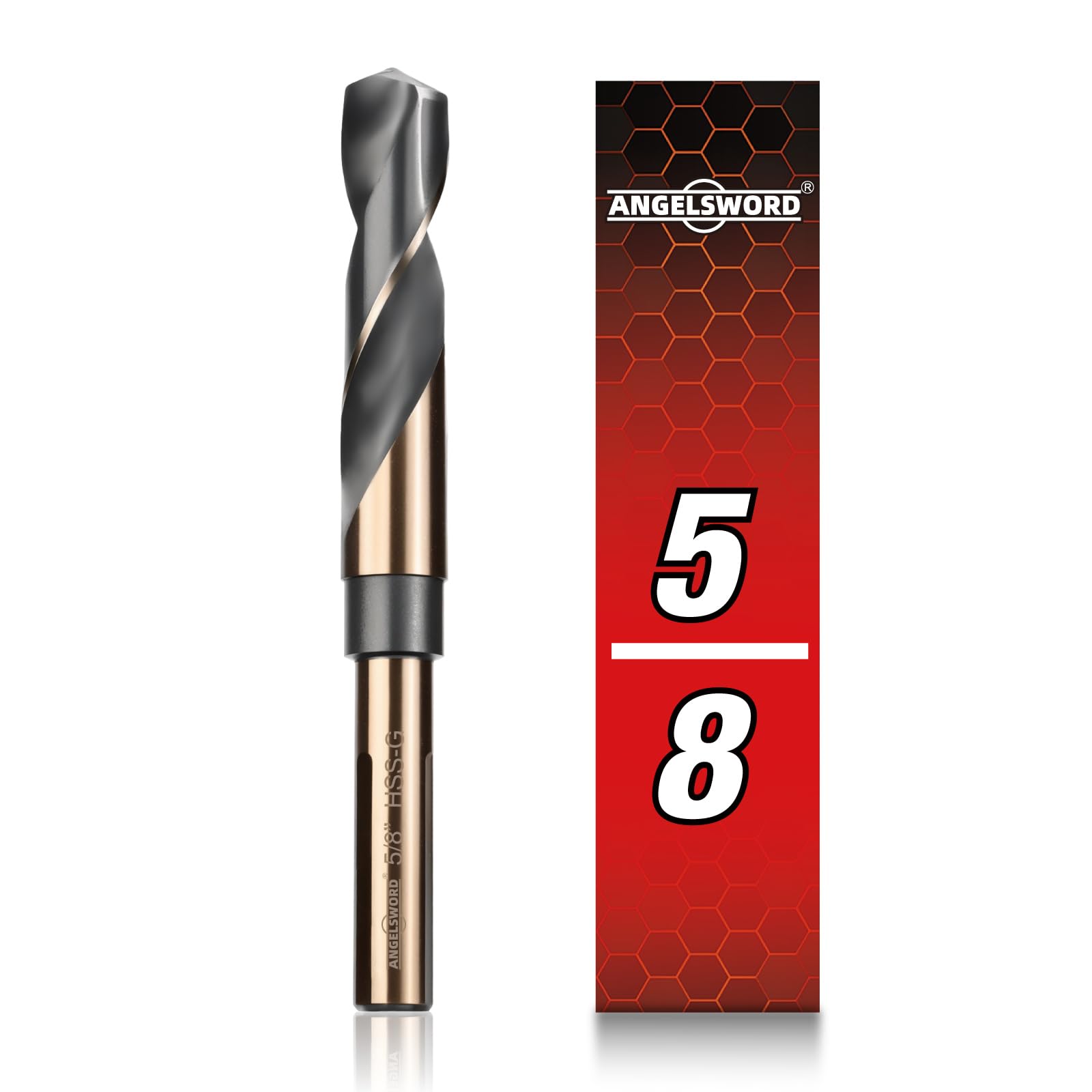 ANGELSWORD 5/8" Reduced Shank Drill Bit, M2 High Speed Steel Drill Bit for Hard Wood, Mild Steel, Cast Iron, Copper, Aluminum alloys and Other Sheet Metal
