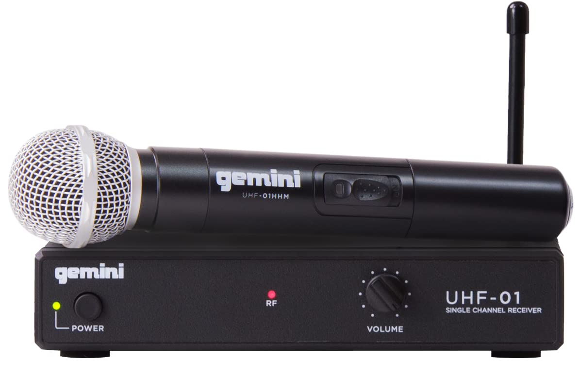 Gemini UHF-01M-F1 Single-Channel UHF Wireless Mic System w/Handheld Mic