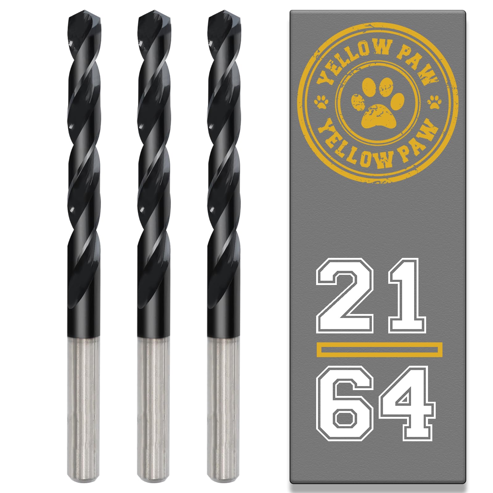 21/64 Inch Drill Bit (3 Pack) Industrial Grade M35 Cobalt Titanium Aluminum Nitrite - 21/64" Diameter & Total Length of 4-1/4" with Working Length of 2-3/4" Easily Drill Into Metal, Steel, & Aluminum