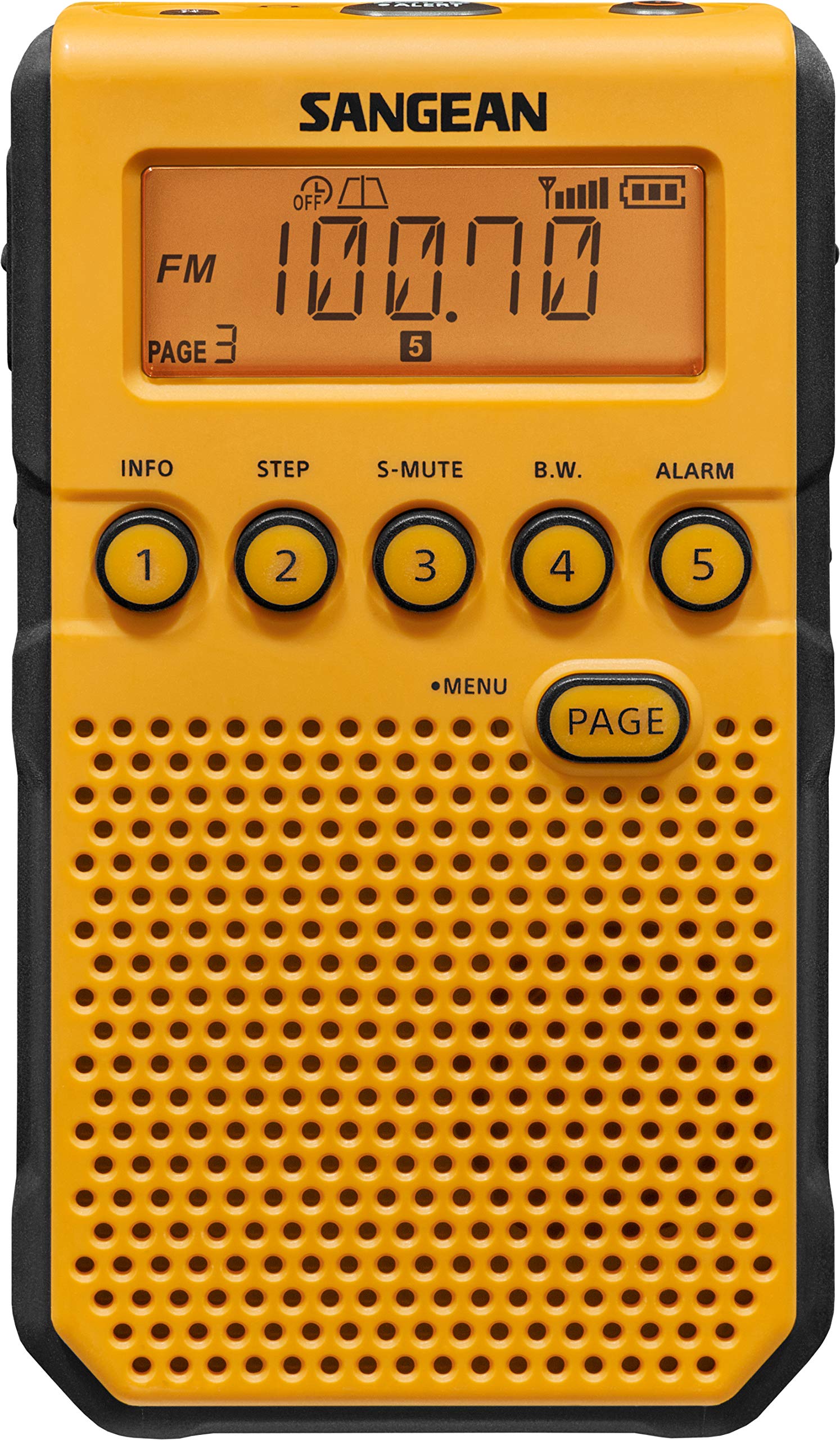 SANGEAN SNGDT800YL AM/FM/NOAA Weather Alert Pocket Radio (Yellow)