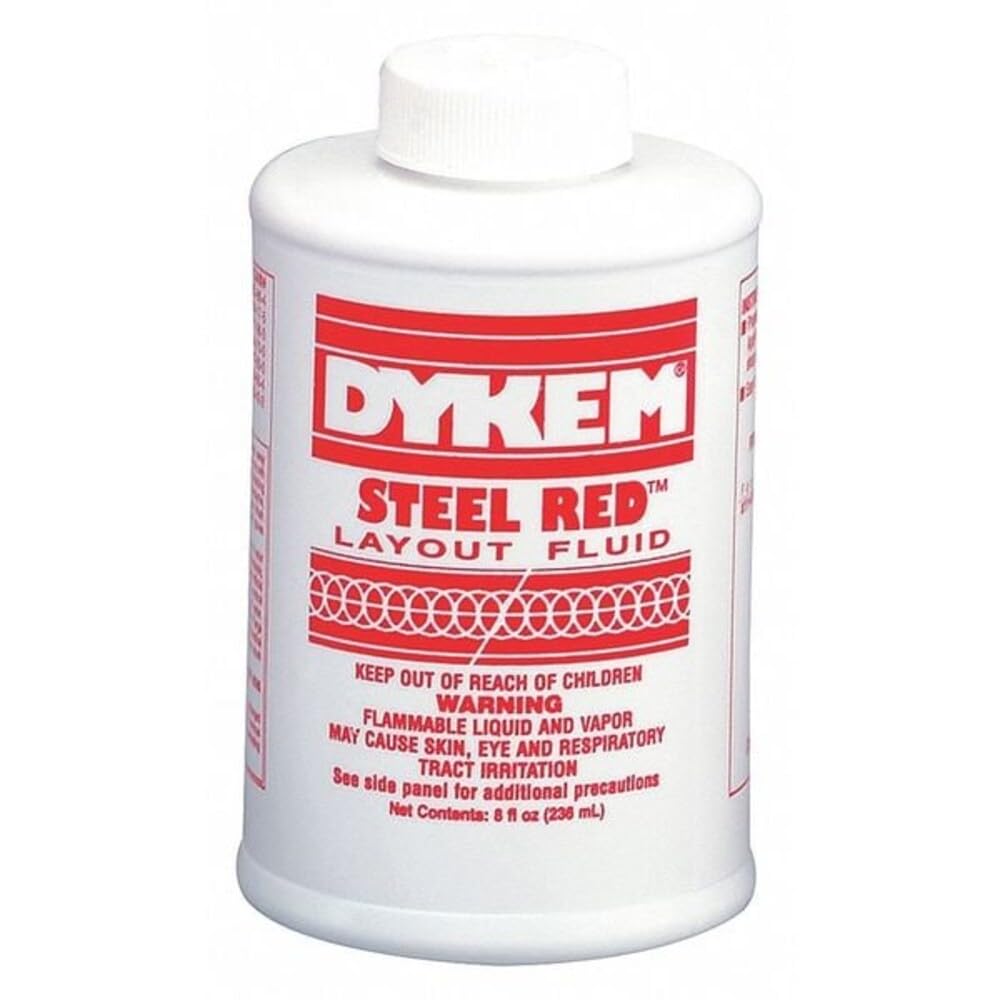 Dykem 04968 Red Layout Fluid - 8 oz Brush-In-Cap Bottle - 80496 [PRICE is per EACH]