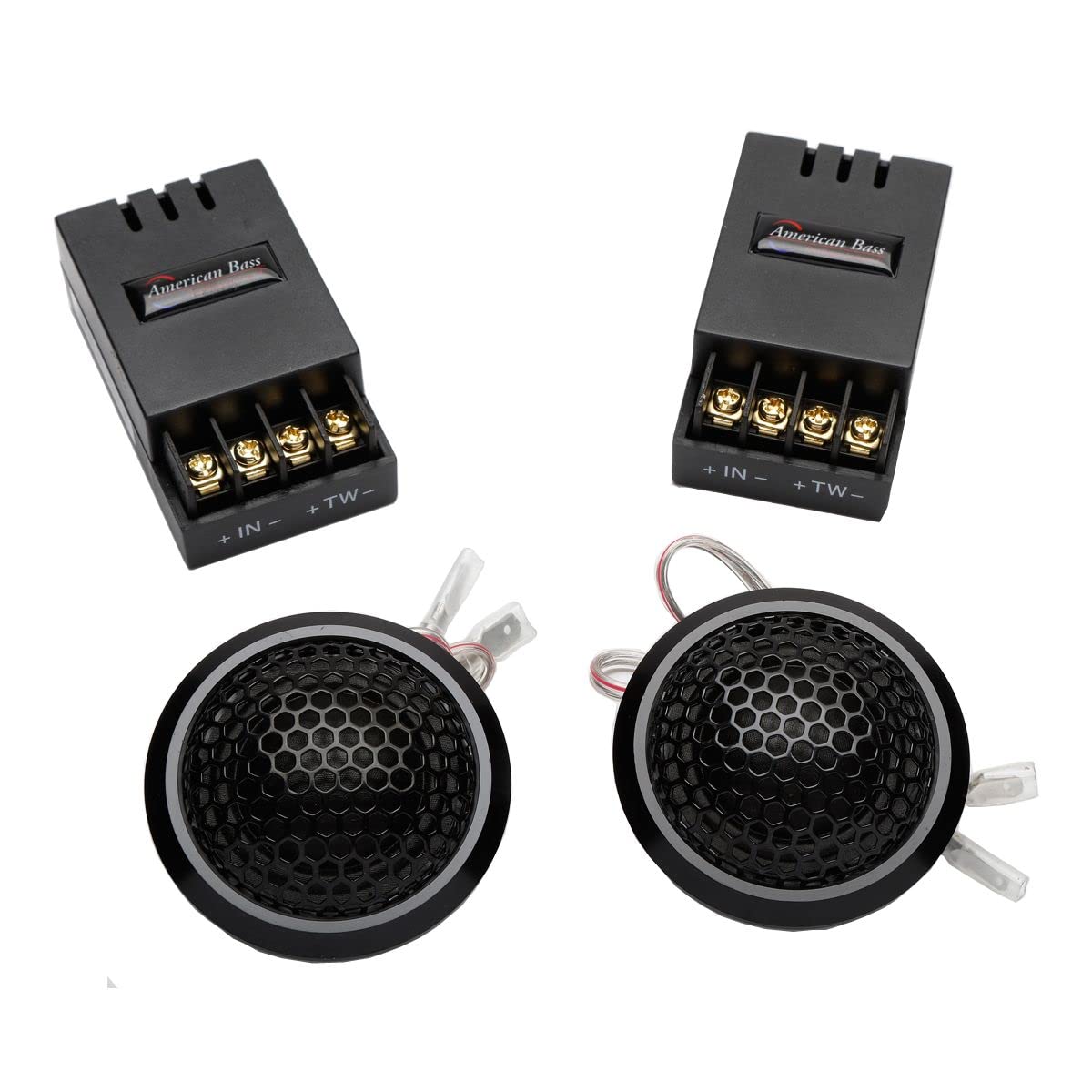 American Bass SYMP25 Symphony Tweeters 28mm w/outboard crossovers 150W Pair