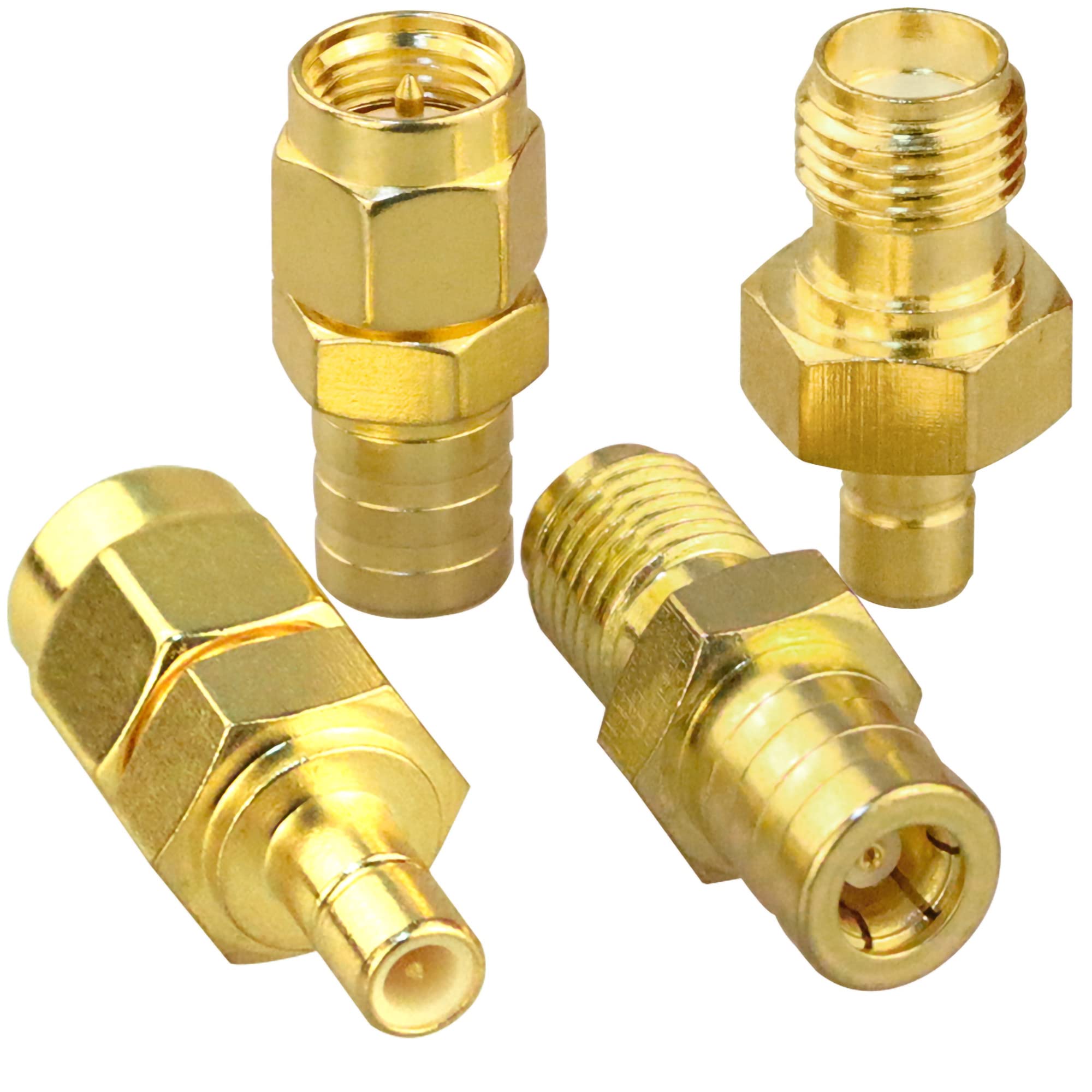 TUOLNK 4PCS SMA to SMB Radio Antenna Coax Adapter, SMA Male/Female to SMB Male/Female Coax Connector for DAB Car Aerial Antenna, Audio, Router, Signal Boosters