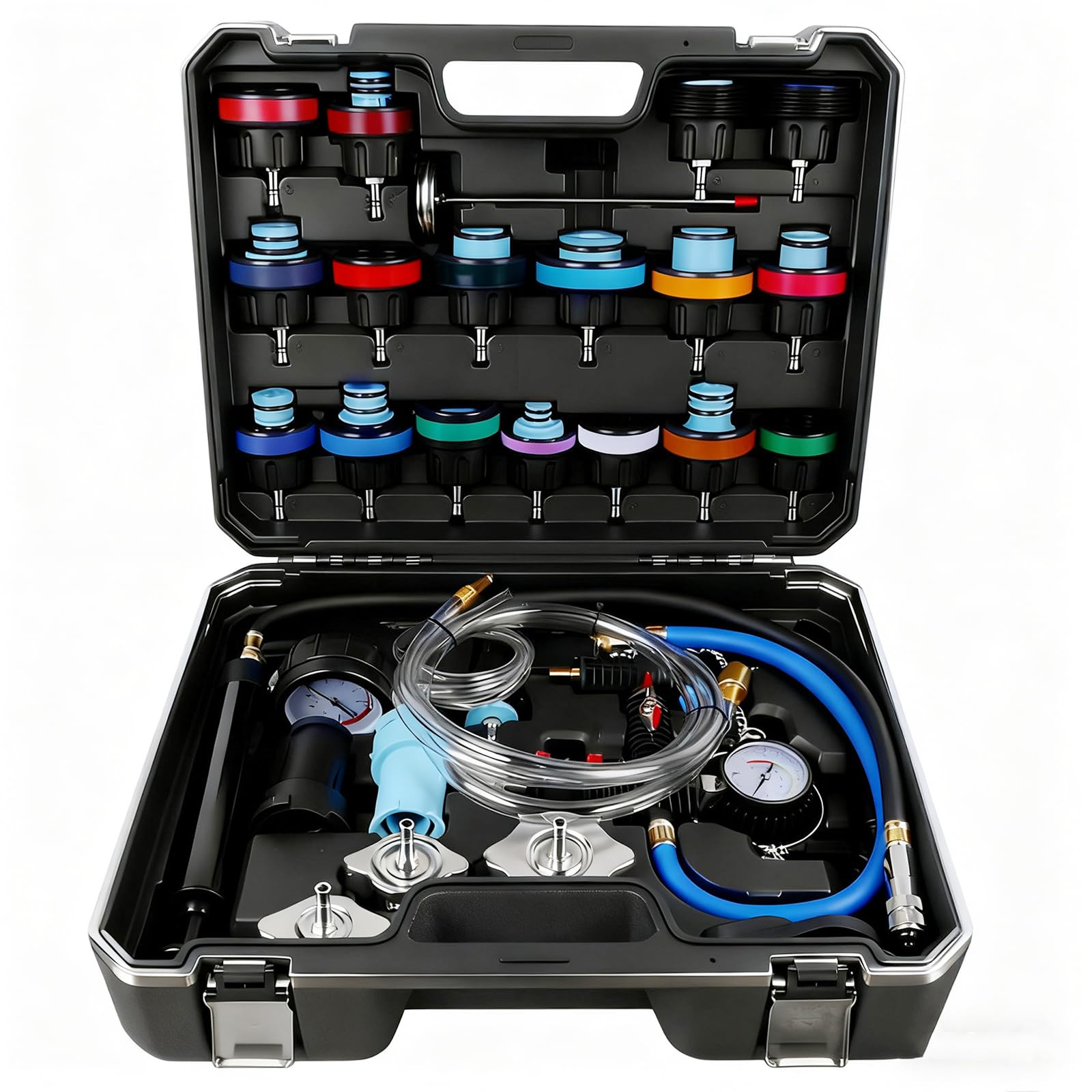 CXPRO 28pcs Radiator Pressure Tester Kit, Coolant Vacuum Refill Kit