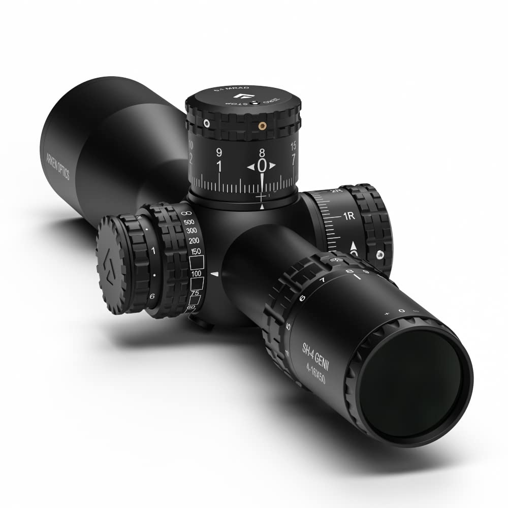 Arken Optics SH4 GEN2 4-16x50 Rifle Scope FFP VPR MIL Illuminated Reticle with AZS Zero Stop 34mm Tube