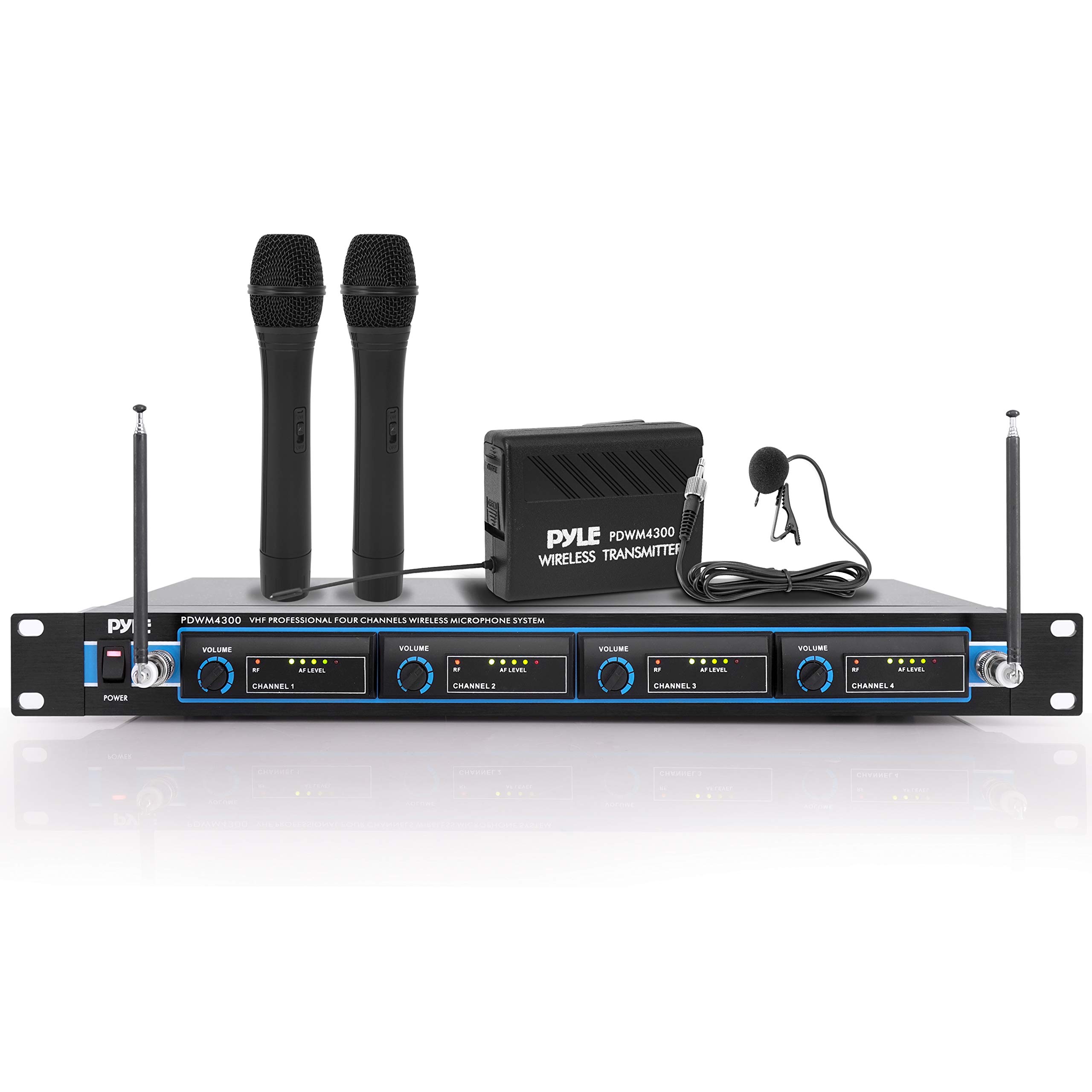 Pyle PDWM4300 VHF Wireless Rack Mount Mic Sys 8 Piece System