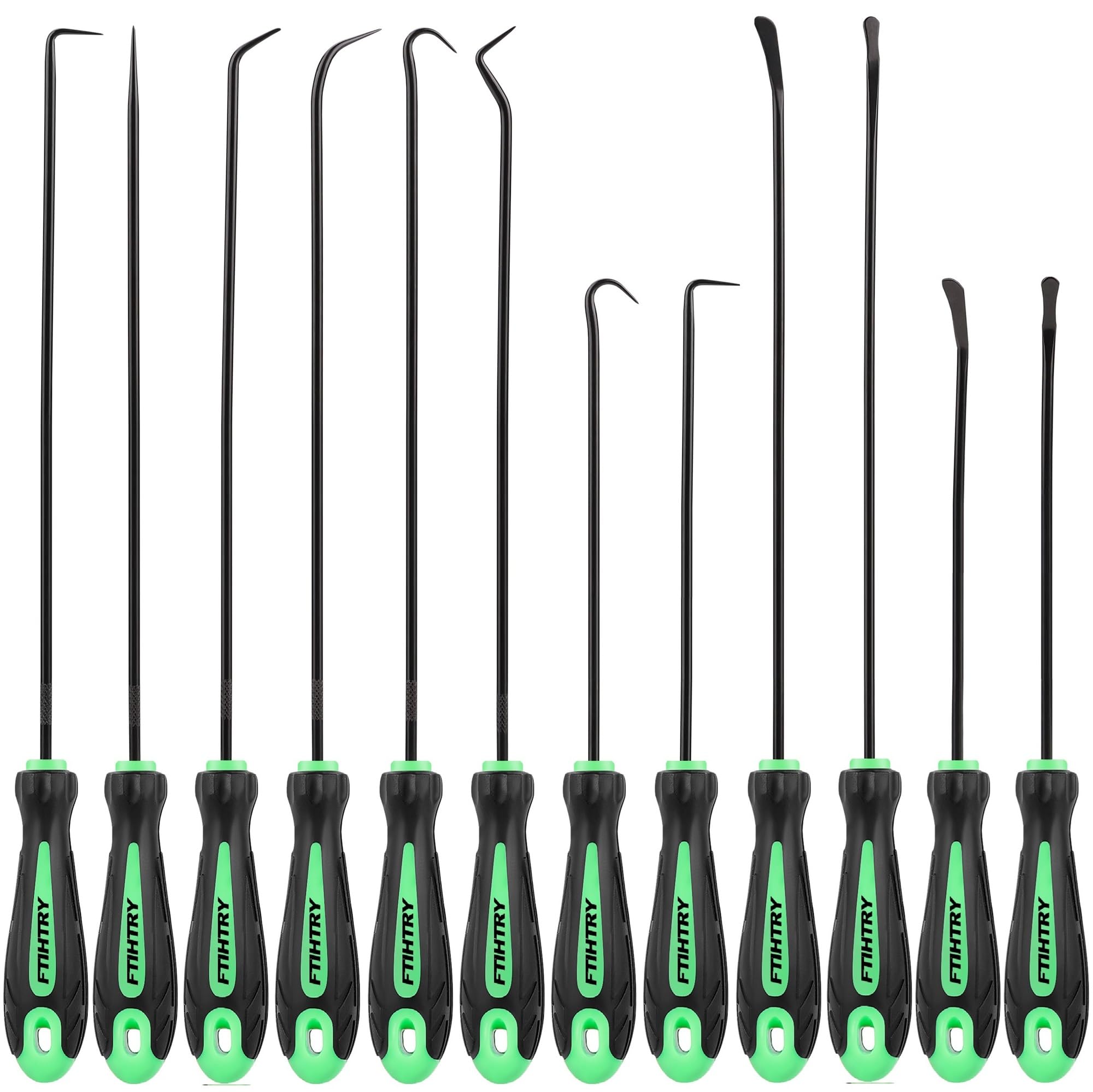 FTIHTRY 12-Piece Pick and Hook Tools Set, Pick Tool Set Car Auto Oil Seal/O-Ring Seal Gasket Pick Hooks Puller Remove, Long and Mini Pick Tool Set
