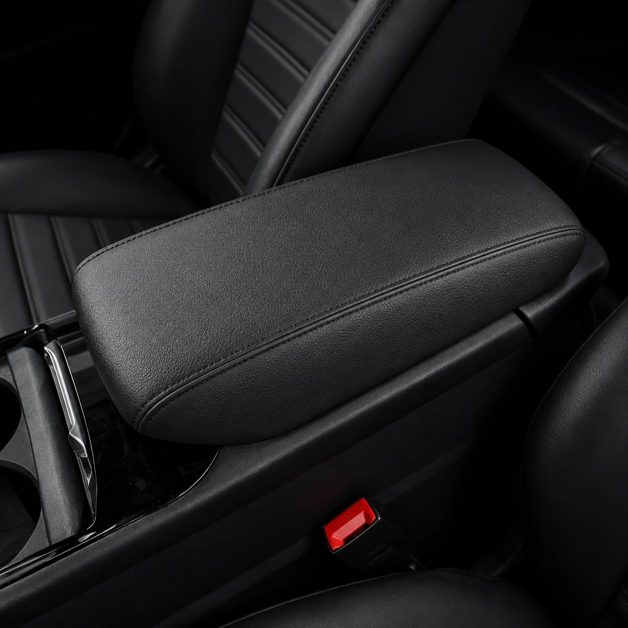 AOMSAZTO Console Covers for 2017-2020 Ford Fusion Black with Black Stiches