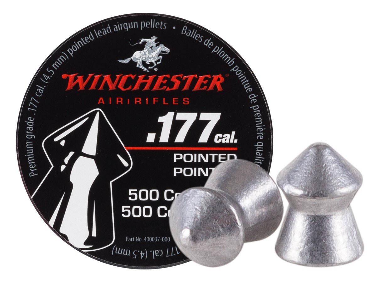 Winchester 987416446 Pointed .177 Caliber Pellets 500 count