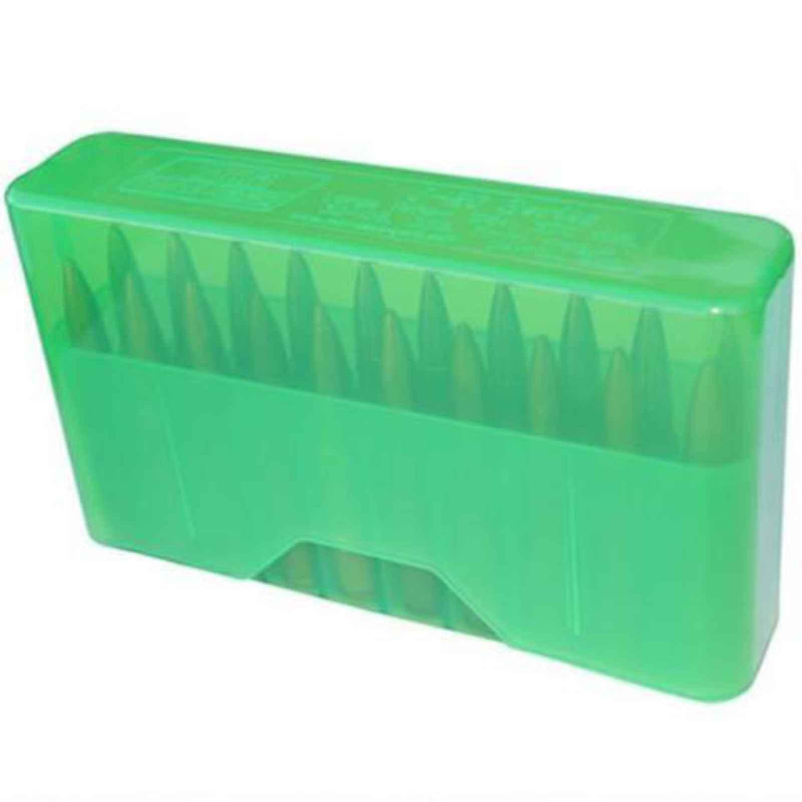 MTM Case-Gard 20 Round Slip-Top Rifle Ammo Box,Clear Green,Medium