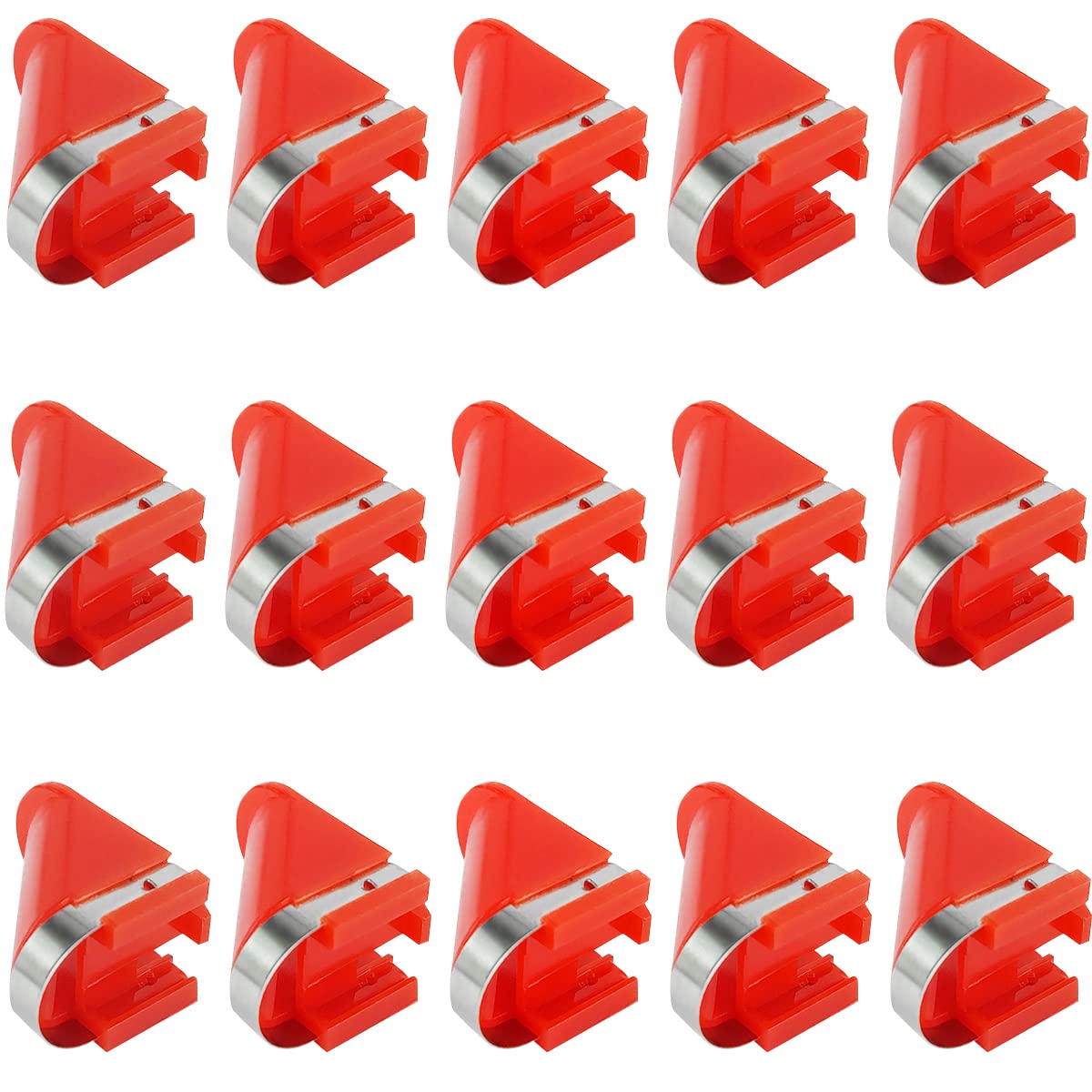 Stainless Steel Replacement Blades 15 Pieces for Automatic Electric Potato Peeler, Automatic Rotating Fruits Vegetables Cutter Peeling Tool (Red)