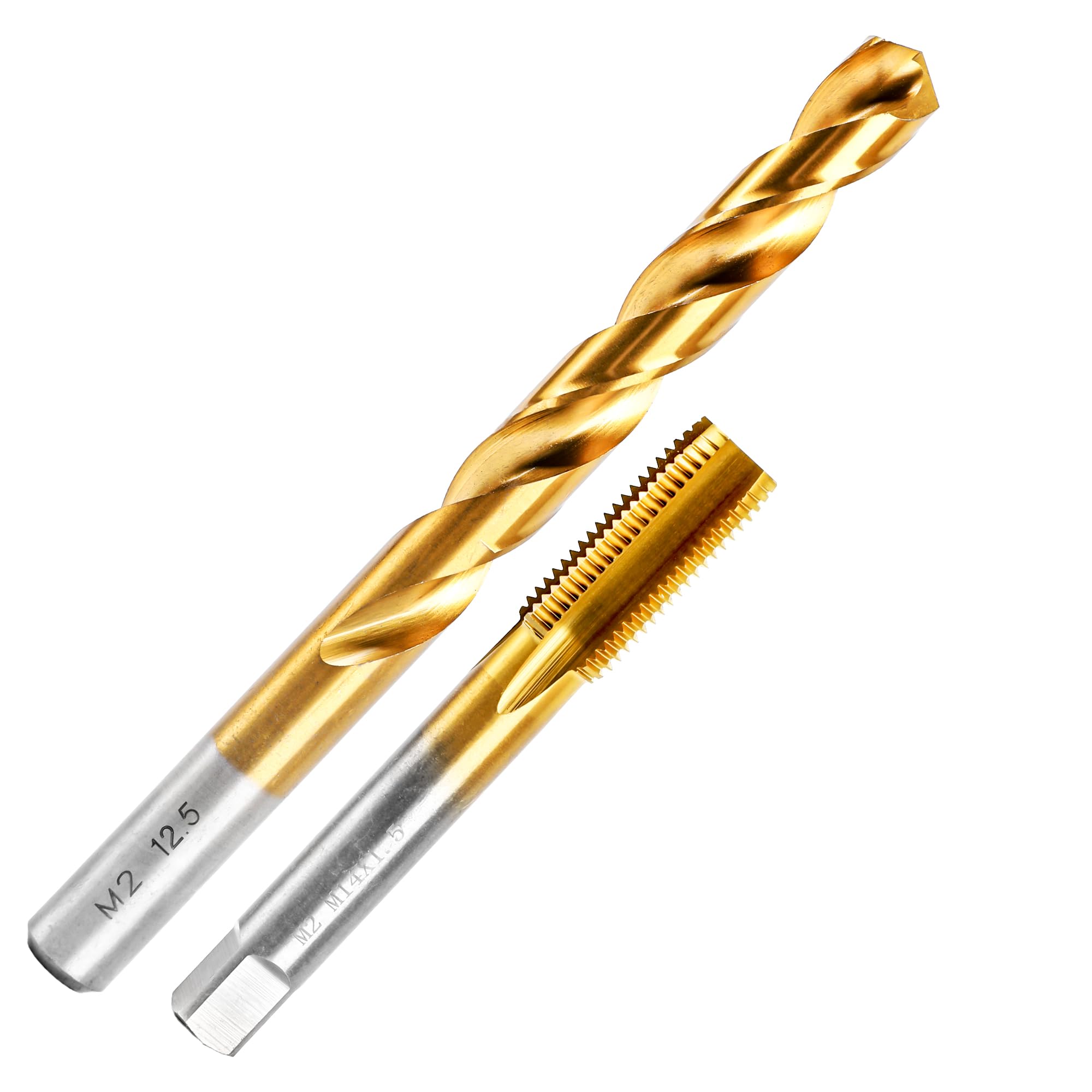 M14x1.5 Tap & 12.5mm Drill Bit for Metal,M2 HSS Metric Drill and Tap Set