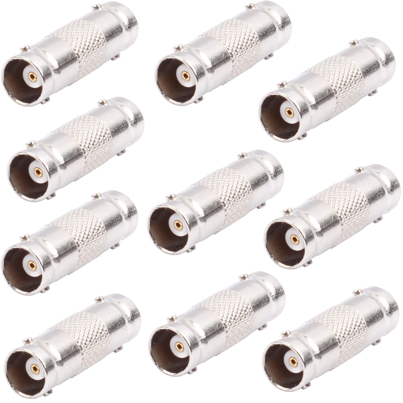 AIMHDUTY BNC Female to Female Connector 10- Pack BNC Coupler for CCTV Security Camera Adapter Extender Connector