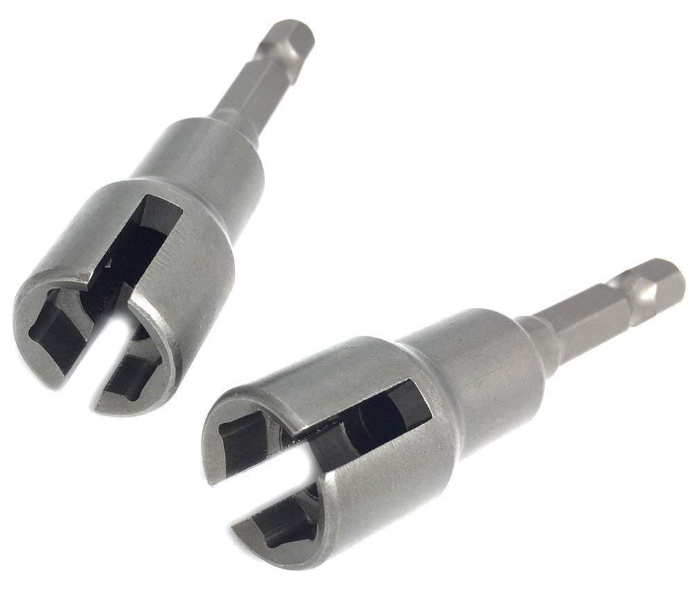 PANOVOS (2pc) Power Wing Nut Driver Set,Slot Wing nuts Drill Bit Socket Wrenches Tools Set,1/4" Hex Shank Drills Bits for Panel Nuts screws bolt