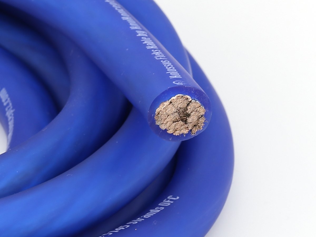 KnuKonceptz Kolossus Flex Kable OFC 4 Gauge Power Wire Copper Cable Blue (15 ft) 4 AWG