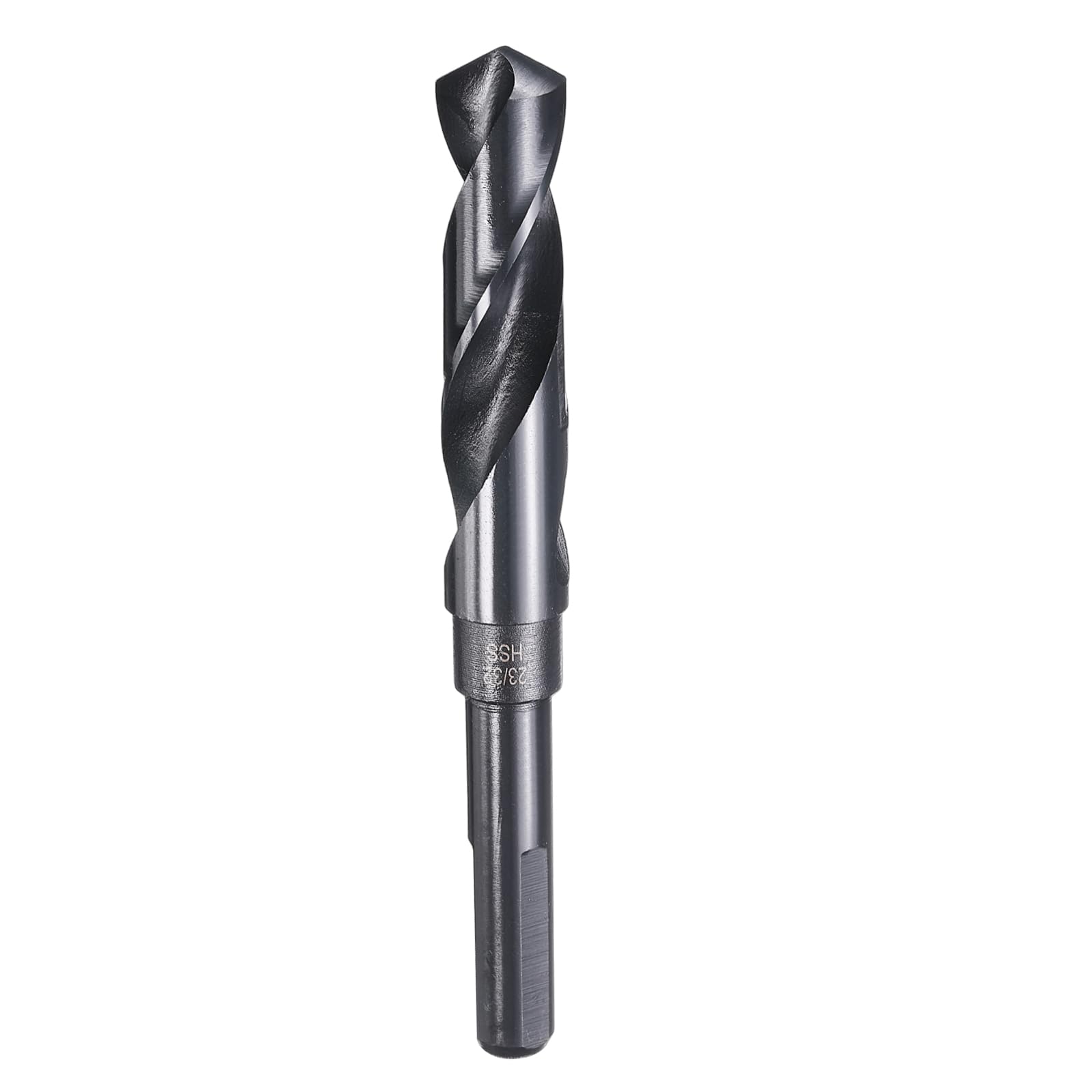 HARFINGTON 23/32" Drill Bit 1/2" Reduced Shank 3-Flat 4241 High Speed Steel Nitriding Black 118° for Soft Materials Wood Plastic Iron Copper Aluminum