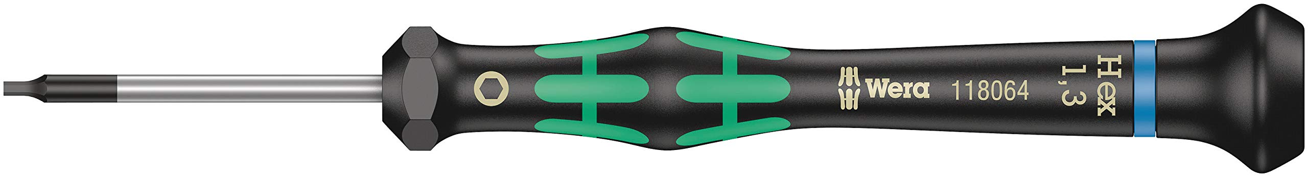 Wera 05118074001 Kraftform Micro 2054 Hexagon Electronics Precision Screwdriver, 0.05mm Head, 40mm Blade Length