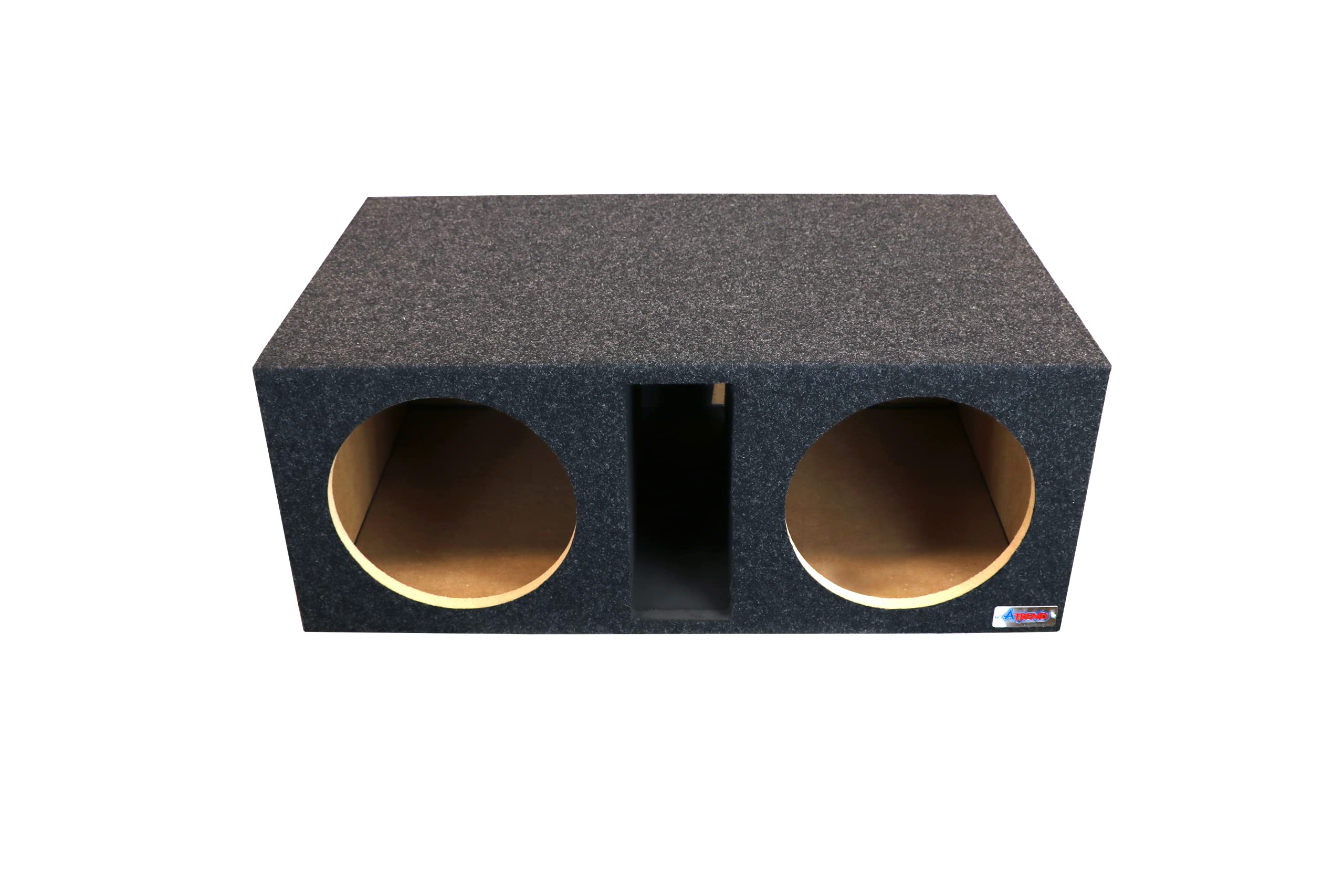 Atrend Bbox Dual Vented 12 Inch Subwoofer Enclosure - Pro Series Dual Vented SPL Car Subwoofer Boxes & Enclosures - Made in USA Subwoofer Box Improves Audio Quality, Sound & Bass - Nickel Finish Termi