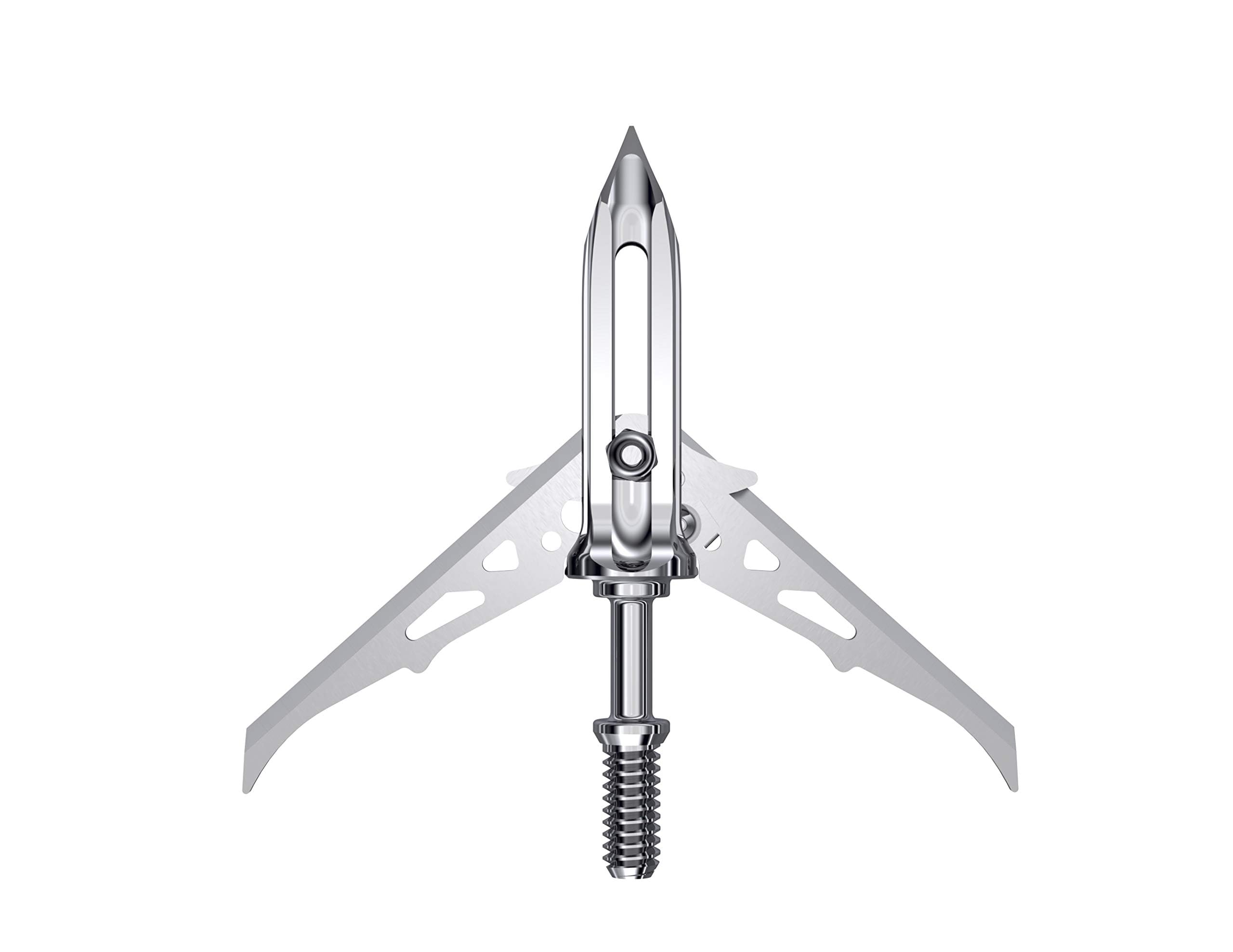 RAVIN Mechanical Broadheads 100 Grain - Crossbow Broadheads with 2-Inch Cut, Internal Spring Clip System, 500 FPS Rated – Titanium, Steel & Aluminum Options for Crossbow Bolts (3-Pack)