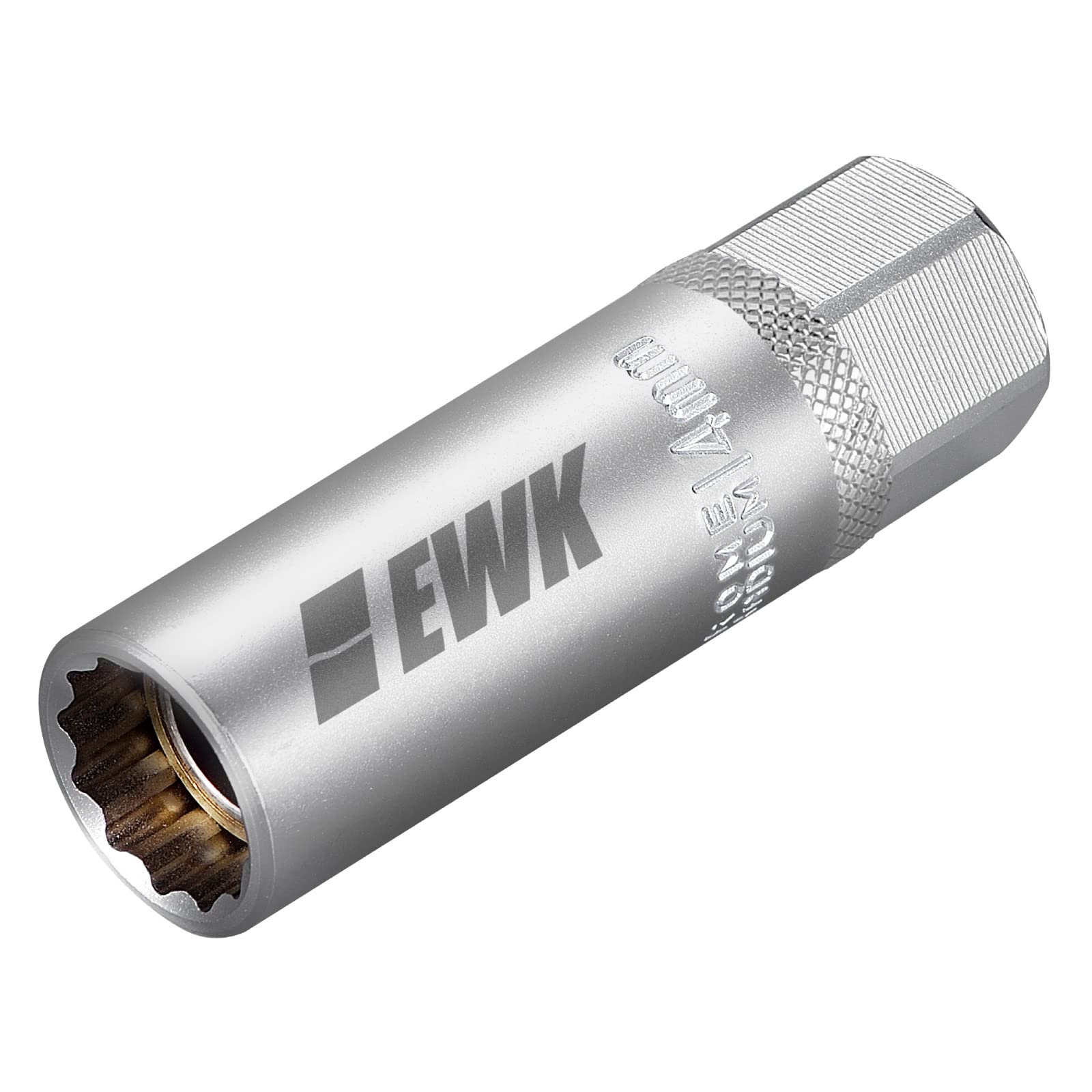 EWK 14mm 12 Point Thin Wall Magnetic Spark Plug Socket, 3/8" Drive Deep Well Tool for BMW N54 N55 B58, Mini Cooper R55–R60, Nissan & Infiniti 14mm Bi-Hex Spark Plugs