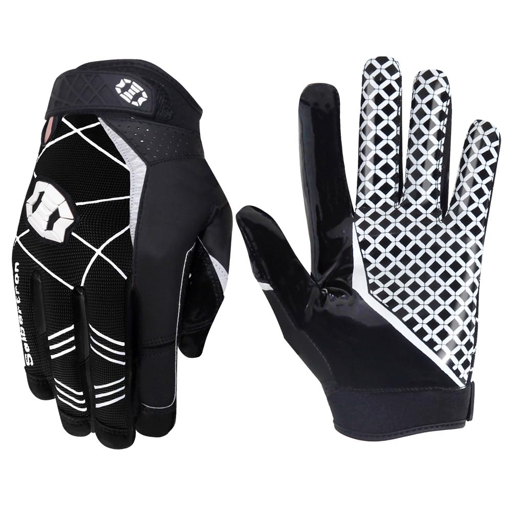 Seibertron Pro 3.0 Elite Ultra-Stick Sports Receiver Glove Football Gloves Youth and Adult (Black, M)