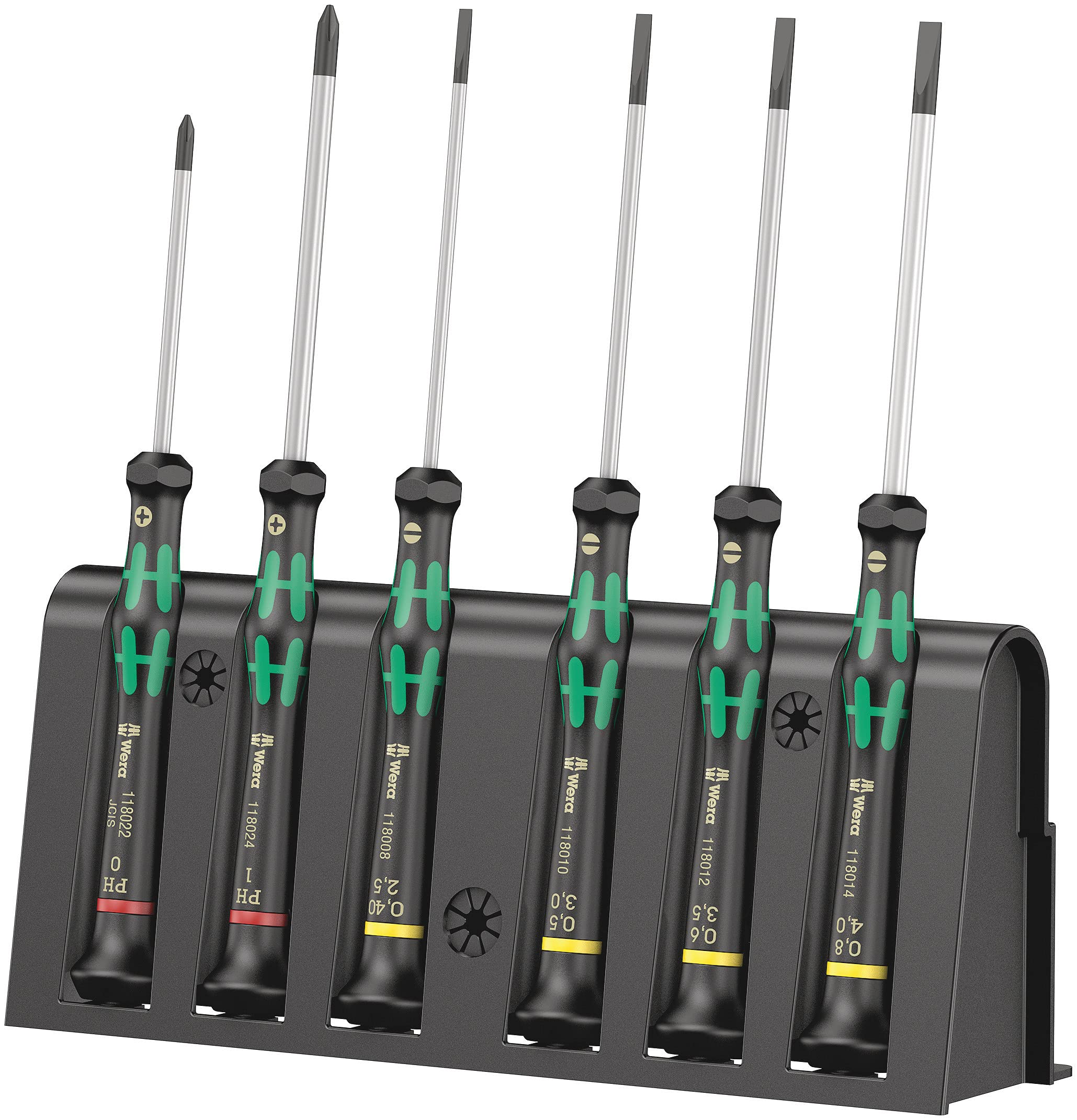 Wera 05118152001 2035/6 Kraftform MicroSlotted Phillips Screwdriver Set Rack 6p