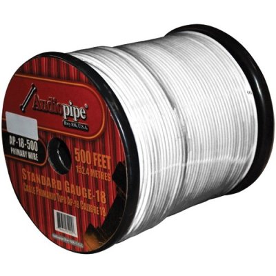 Audiopipe AP18500WH 500' Foot 18 Gauge White Primary Wire