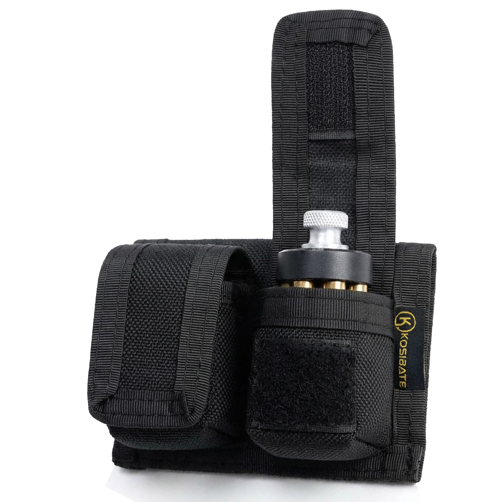 Kosibate Speedloader Pouch, Speed Loader Pouches Nylon Fits Revolver S&W 38 357 44 45 Caliber, 5 & 7 Shot Double Speedloader Case …