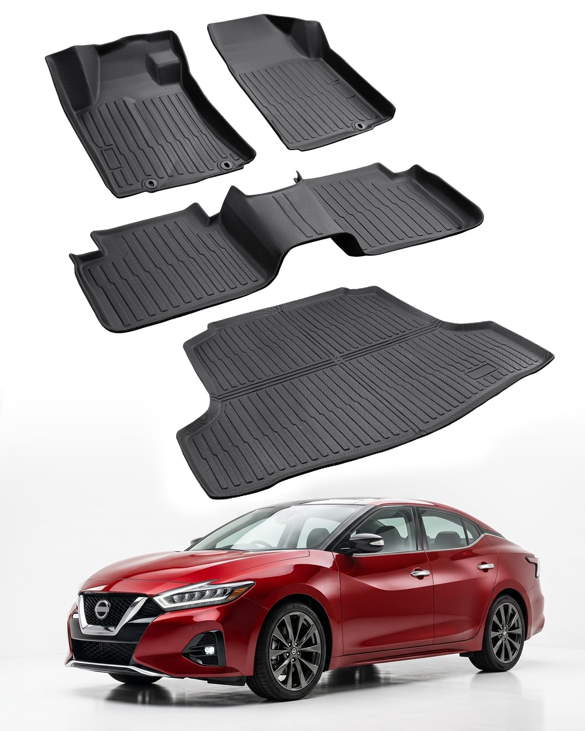 Car Floor Mats for Nissan Maxima 2016-2023 4PCS Full Set with Trunk Mat