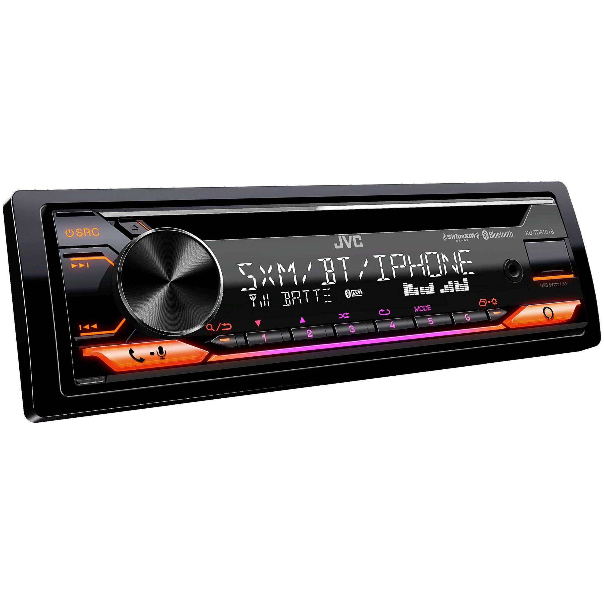 JVC KDTD91BTS Single Din Am/Fm/Cd/Usb Bluetooth Sirius Xm Ready