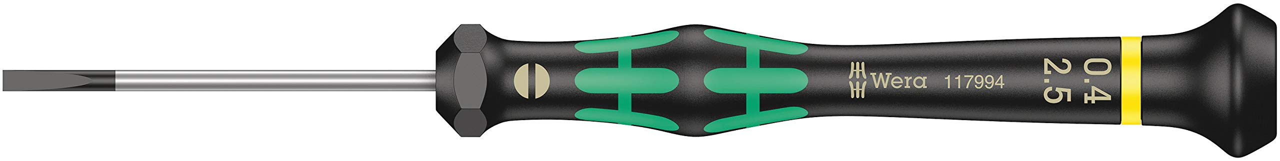 Wera 05117994001 Kraftform Micro 2035 Slotted Electronics Precision Screwdriver, 2.5mm Head, 50mm Blade Length