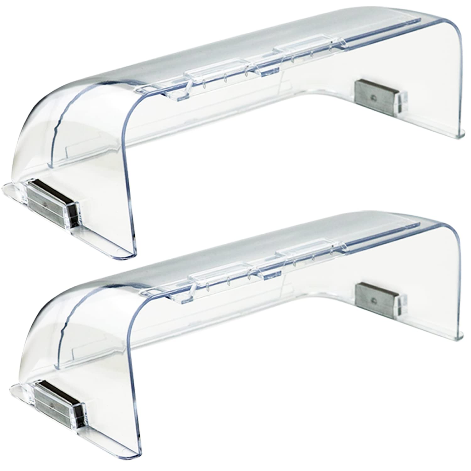 Binazon Heating & Air Vent Deflector for Vents, Sidewall, Ceiling, Floor Registers - Adjust Between 9"-14", Magnetic Vent Covers for Air Conditioning, Heat, AC, Floor, Under Furniture (2 Pack Clear)