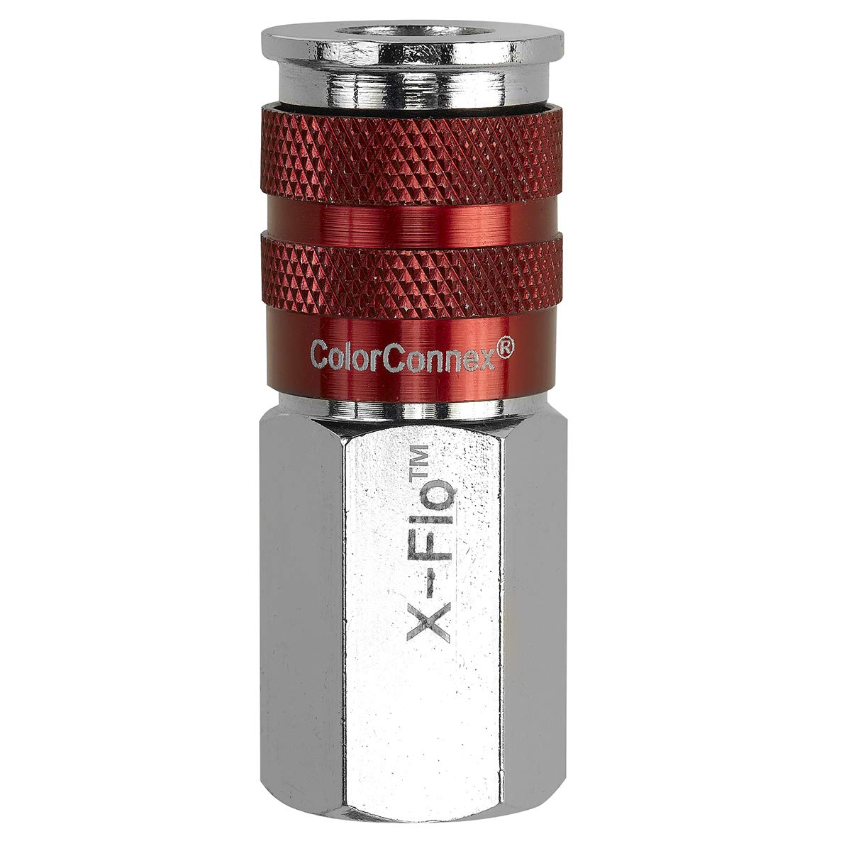 ColorConnex X-Flo Coupler, Industrial Type D, 1/4" FNPT, Red - A73416D