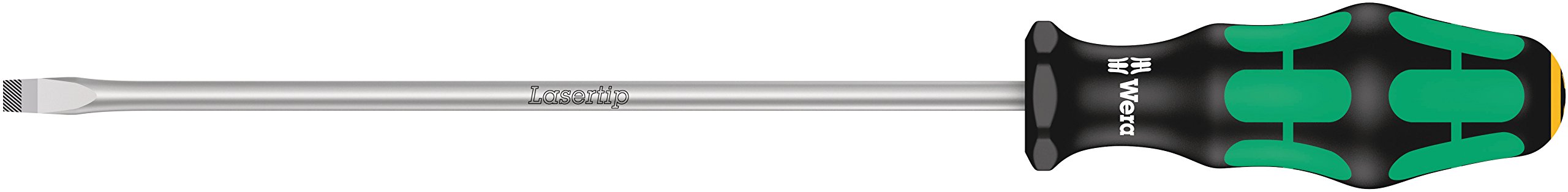 Wera 05007621001 Kraftform Plus 334 Slotted Screwdriver, Lasertip, 6.5mm Head, 8" Blade Length