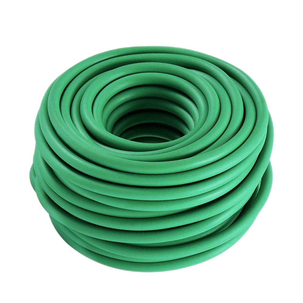 Bacetuao Soft Plant Ties, Garden Ties TPR Flexible Durable Heavy Duty Twist Wire for Twine Tomato Branches Vines and Tying Up Cable Wires (Green) (50ft, 0.2in)