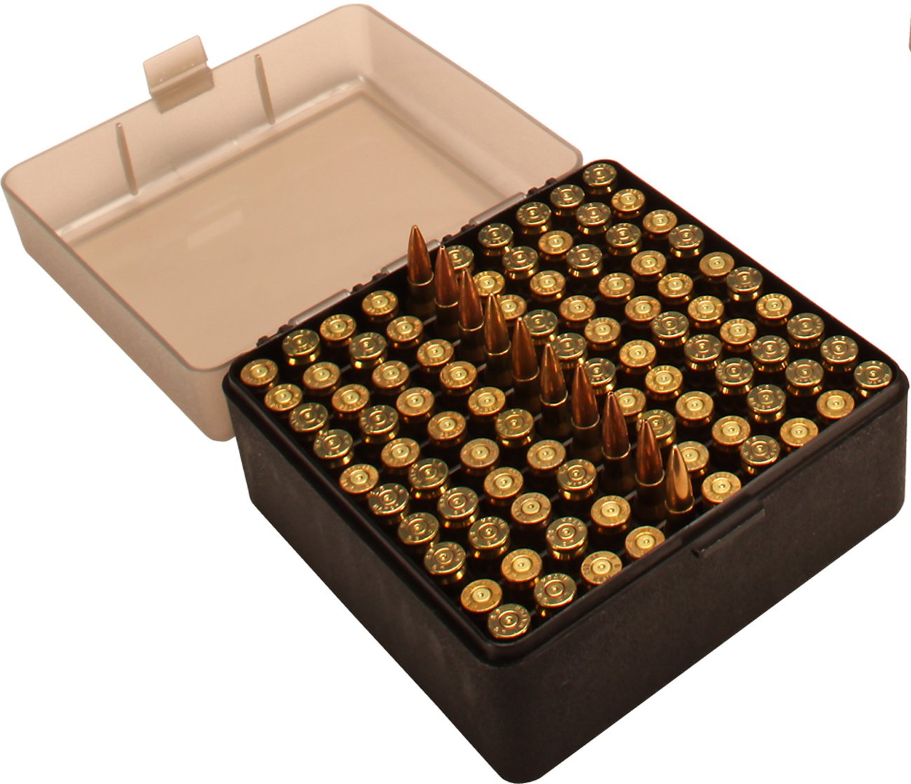 MTM RS10041 Ammo Box 100 Rounds  223/6x47mm (Clear Smoke)