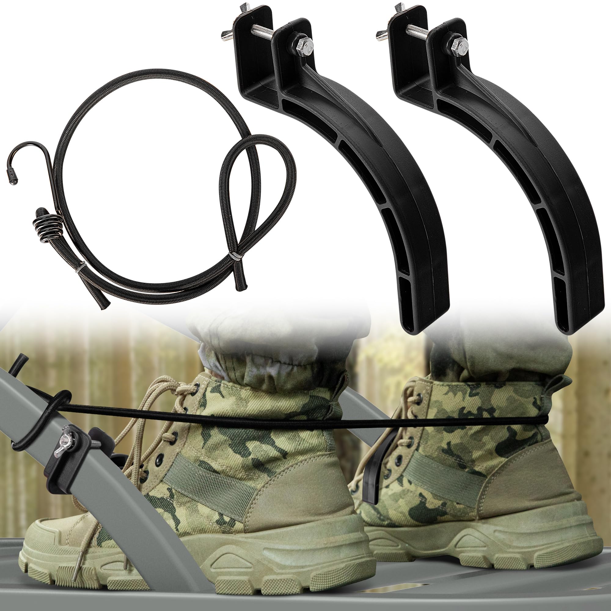 RunNico Climber Stand Accessories, Climbing Tree Stand Accessories with Elastic Rope, Fast Climb Stirrup for 1'' Square Tube Bracket Outdoor Hunting Standing Safety