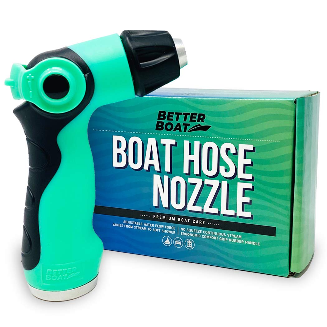 Boat Water Hose Nozzle Sprayer, High-Pressure Garden Hose Nozzle, Heavy-Duty Outdoor Washdown Spray Gun for Boats, Cars, RVs, and Gardening, Marine Grade Wide-Thin Head Design