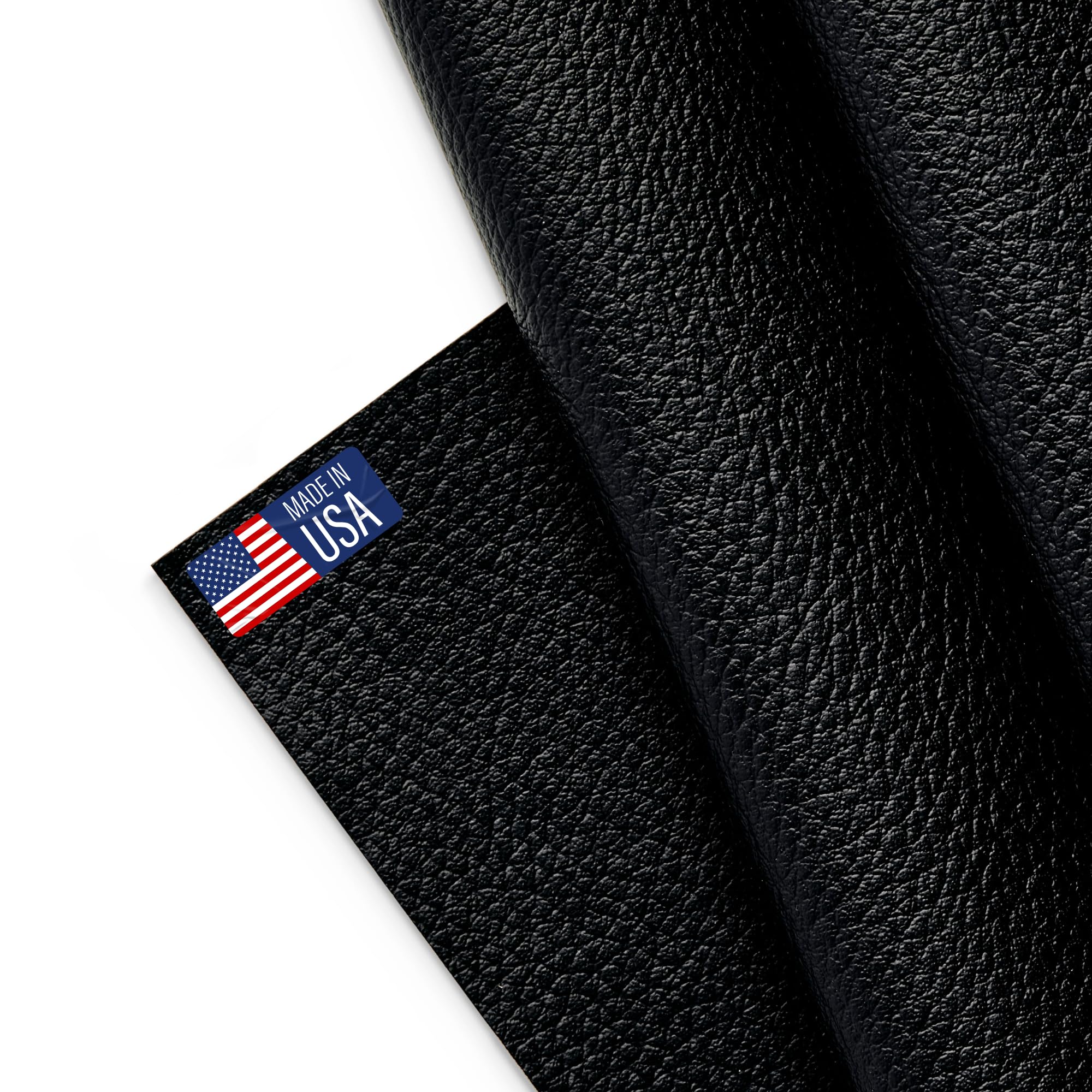 Marine Vinyl Fabric, Upholstery Faux Leather, Outdoor Boat Automotive, DIY and Crafting Pleather - Individual 1 Yard Cut 36"x54" (Black)