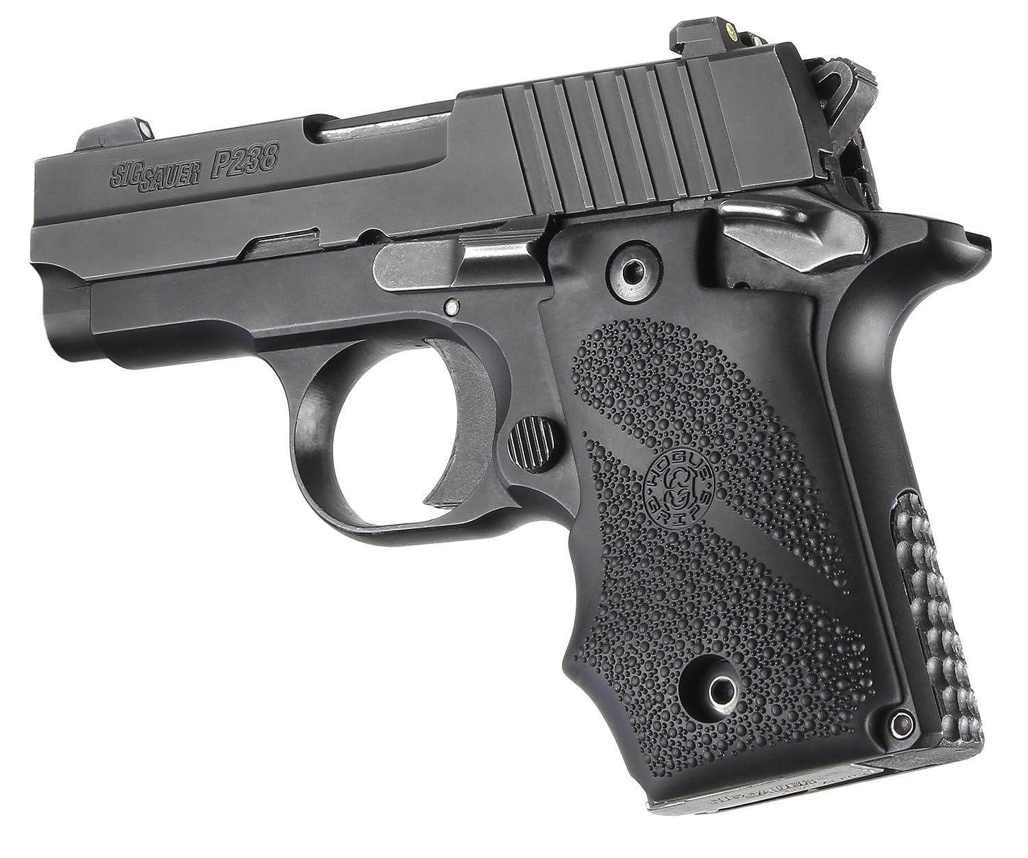 Hogue 38000 Sig Sauer P238 Rubber Gripfinger Grooves Black