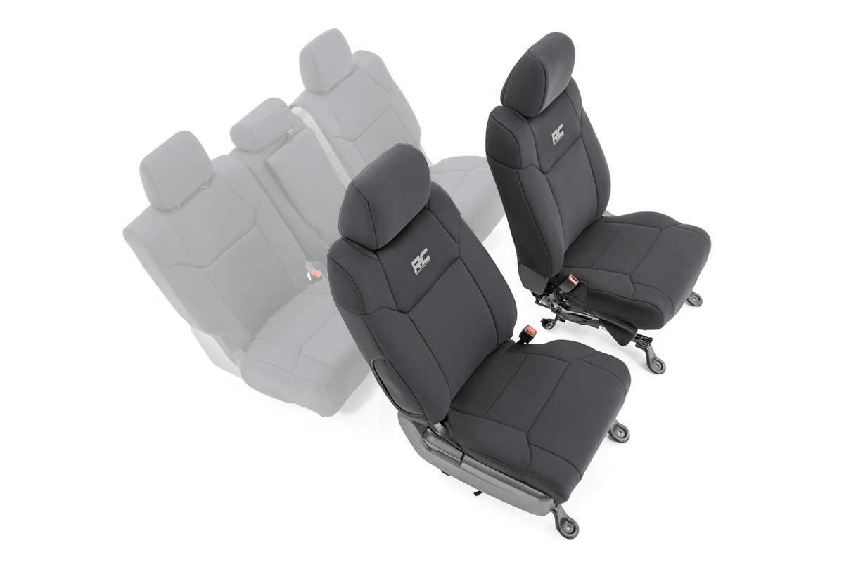 Rough Country Front Neoprene Seat Covers for 2014-2021 Toyota Tundra - 91026A , Black